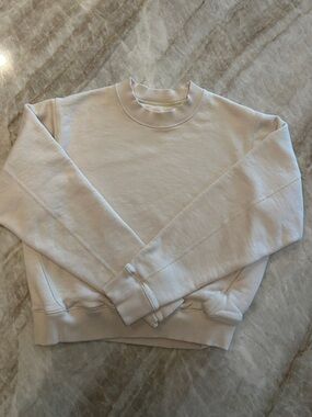 DU/ER Cropped Crewneck Sweatshirt Cream XS EUC Athleisure